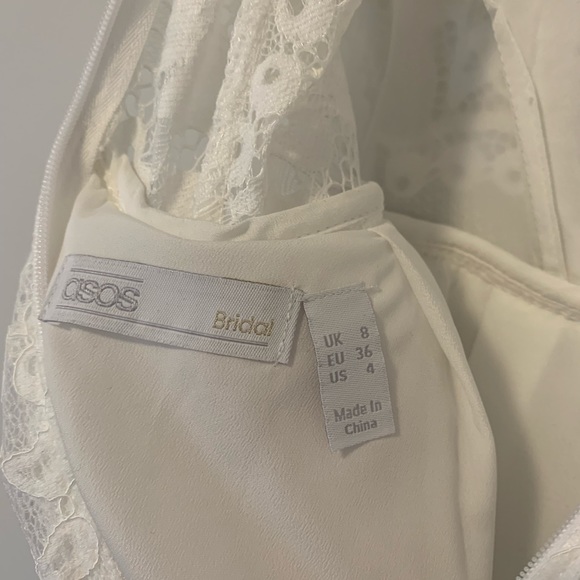 ASOS Lace Halter Neck Maxi Wedding Dress - Picture 6 of 12